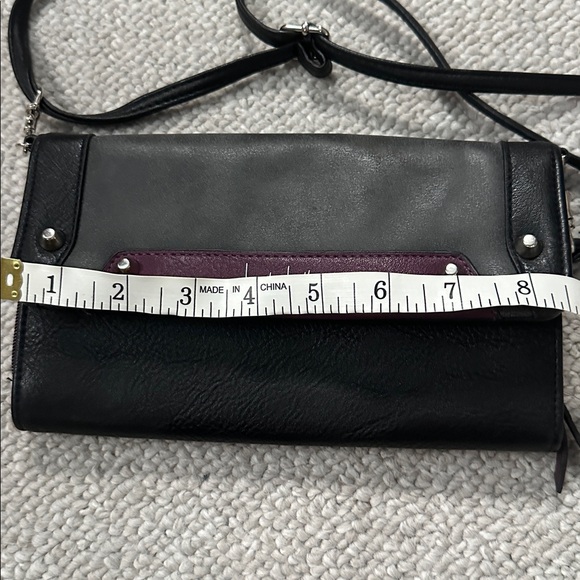Nicole Miller Black and Purple Crossbody Bag - Picture 3 of 4